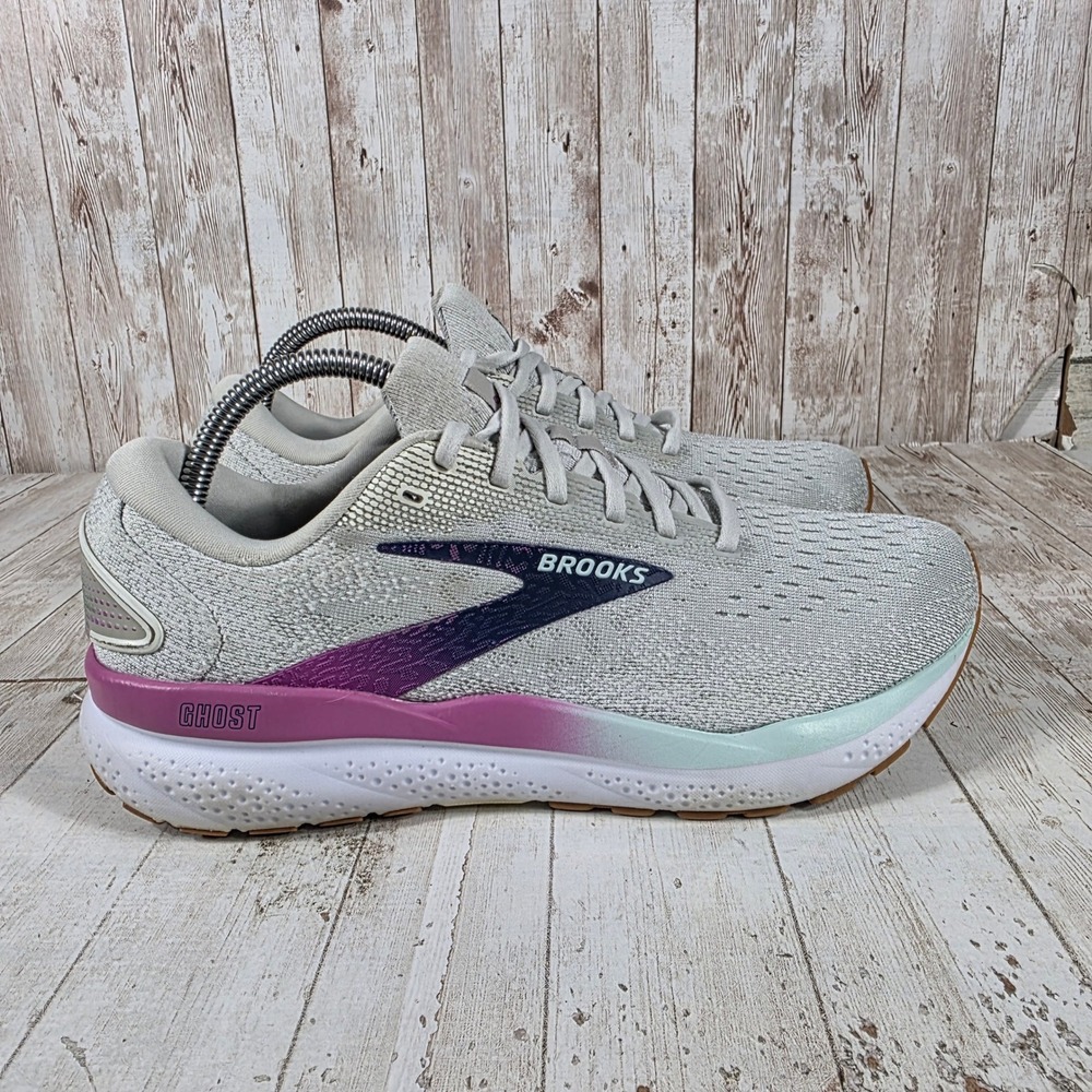 Brooks Ghost 16 Womens Running Shoes Grey Purple 1204071B175 Size 10 Medium B